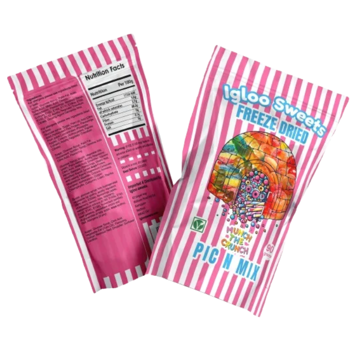 Igloo Sweets Freeze Dried Pink Candy Pick N Mix 90g - 10 Count