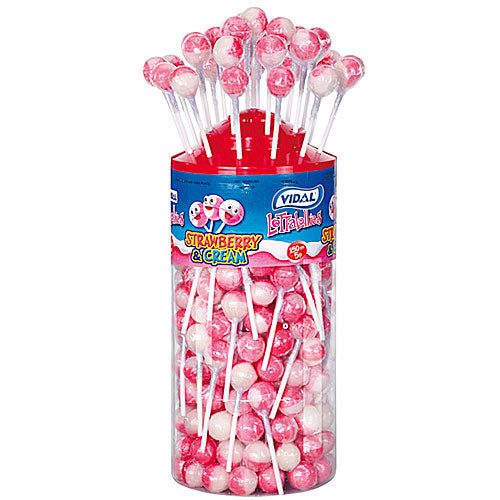 Vidal Strawberry & Cream Lollies - 150 Count