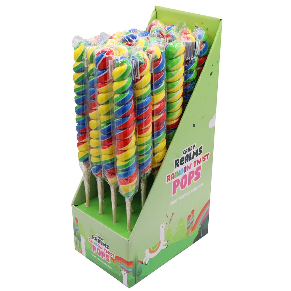 Candy Realms Twist Lollipop 80g - 24 Count