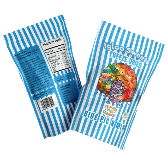 Igloo Sweets Freeze Dried Blue Candy Pick N Mix 90g - 10 Count