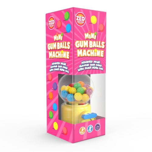 Zed Candy Mini Gumball Machine Gift Box 175g - 12 Count