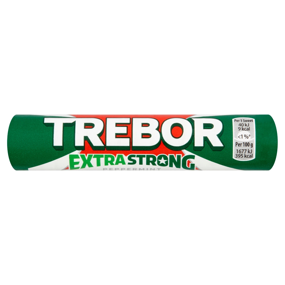 Trebor Extra Strong Peppermint Mints Roll 41.3g - 40 Count