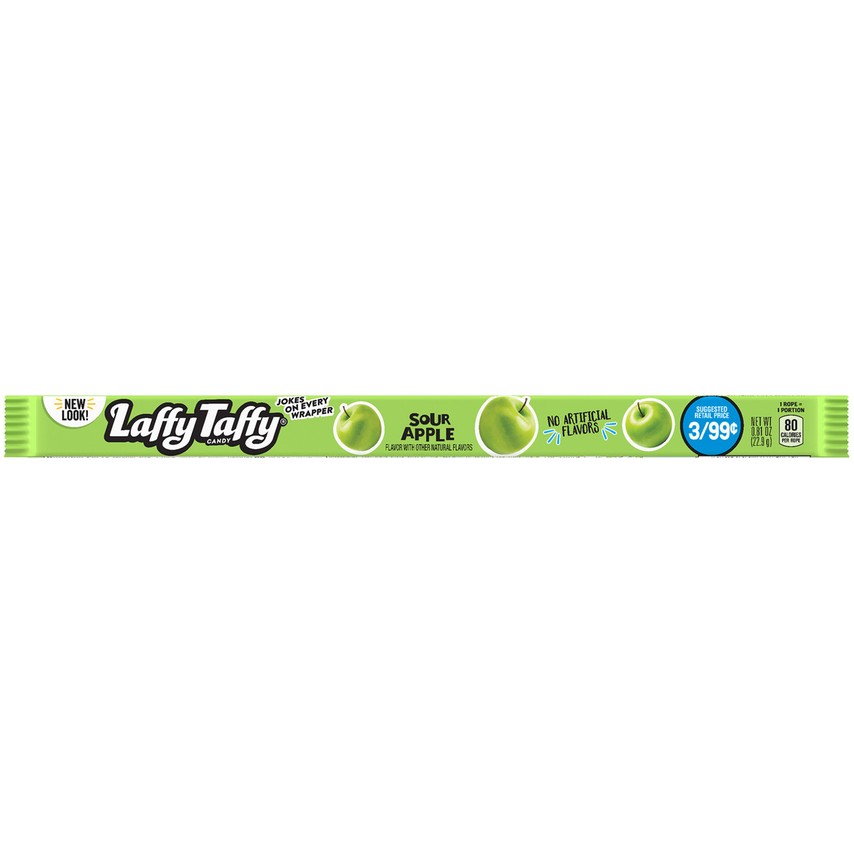 Wonka Laffy Taffy Sour Apple Ropes - 24 Count