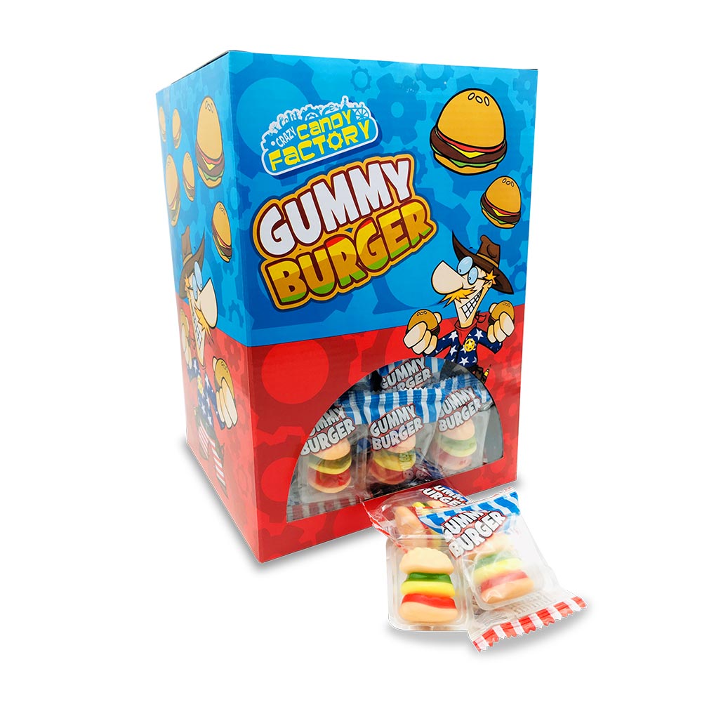 Crazy Candy Factory Gummy Mini Burgers 10g - 100 Count