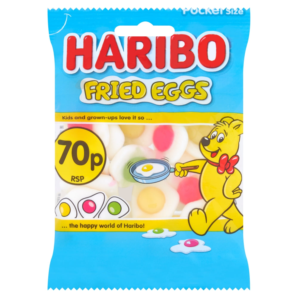 Haribo Fried Eggs Bag 60g PM 70p - 20 Count