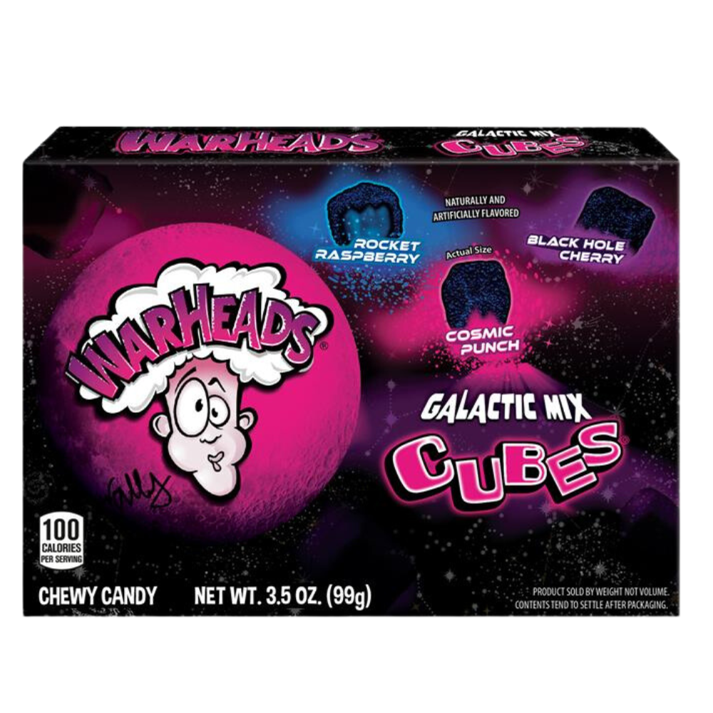 Warheads Galactic Cubes Theatre Box 99g - 12 Count