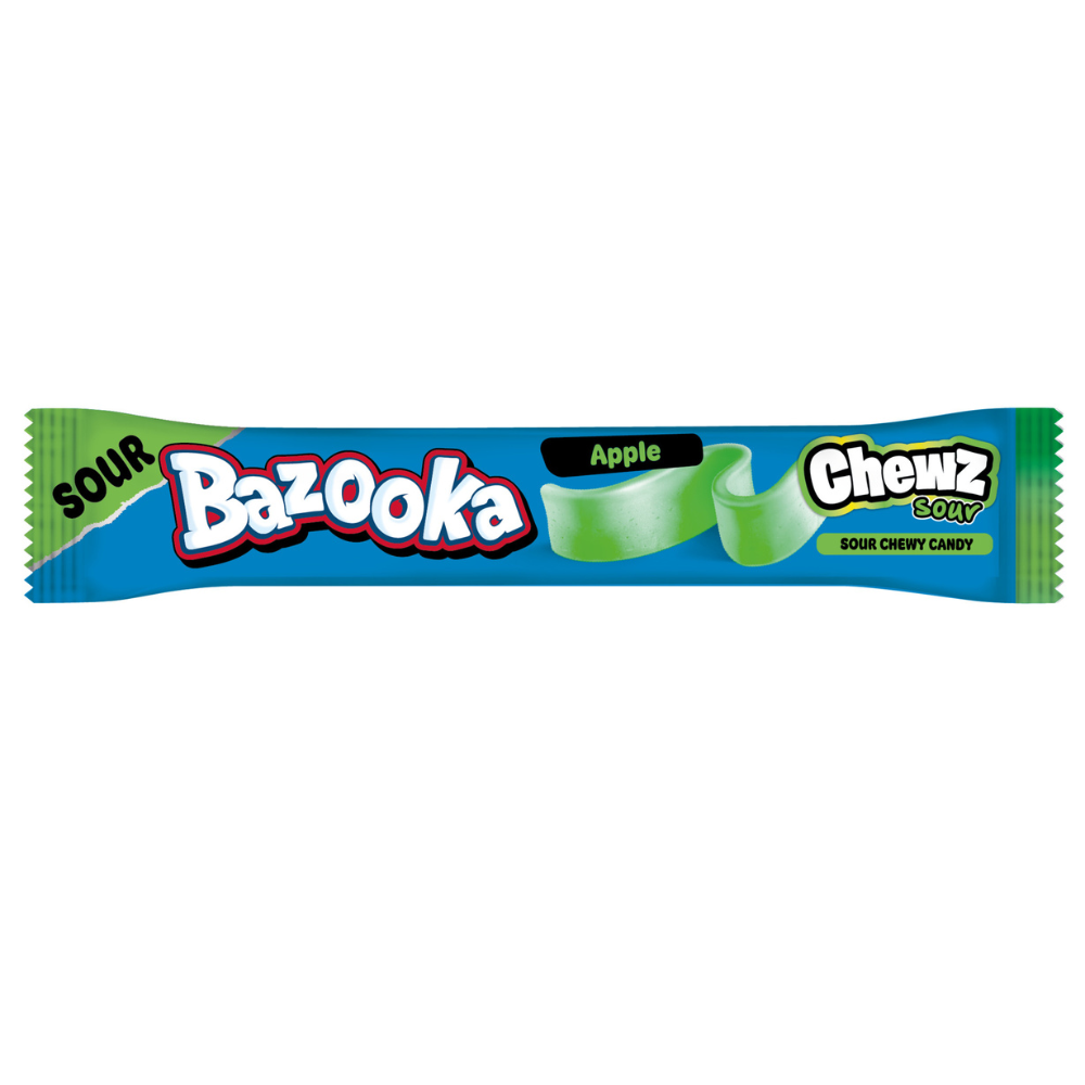Bazooka Apple Sour Chewz Chew Bar 14g PMP - 60 Count