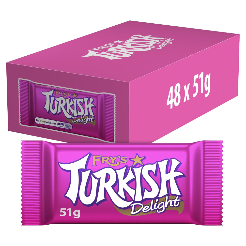 Fry's Turkish Delight Chocolate Bar 51g - 48 Count