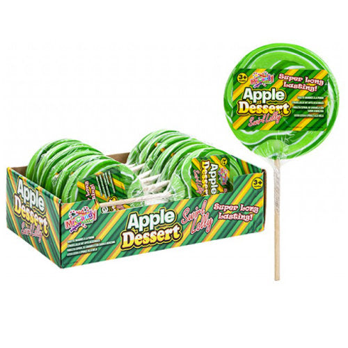 PMS Giant Apple Dessert 110g Candy Lollies - 12 Count
