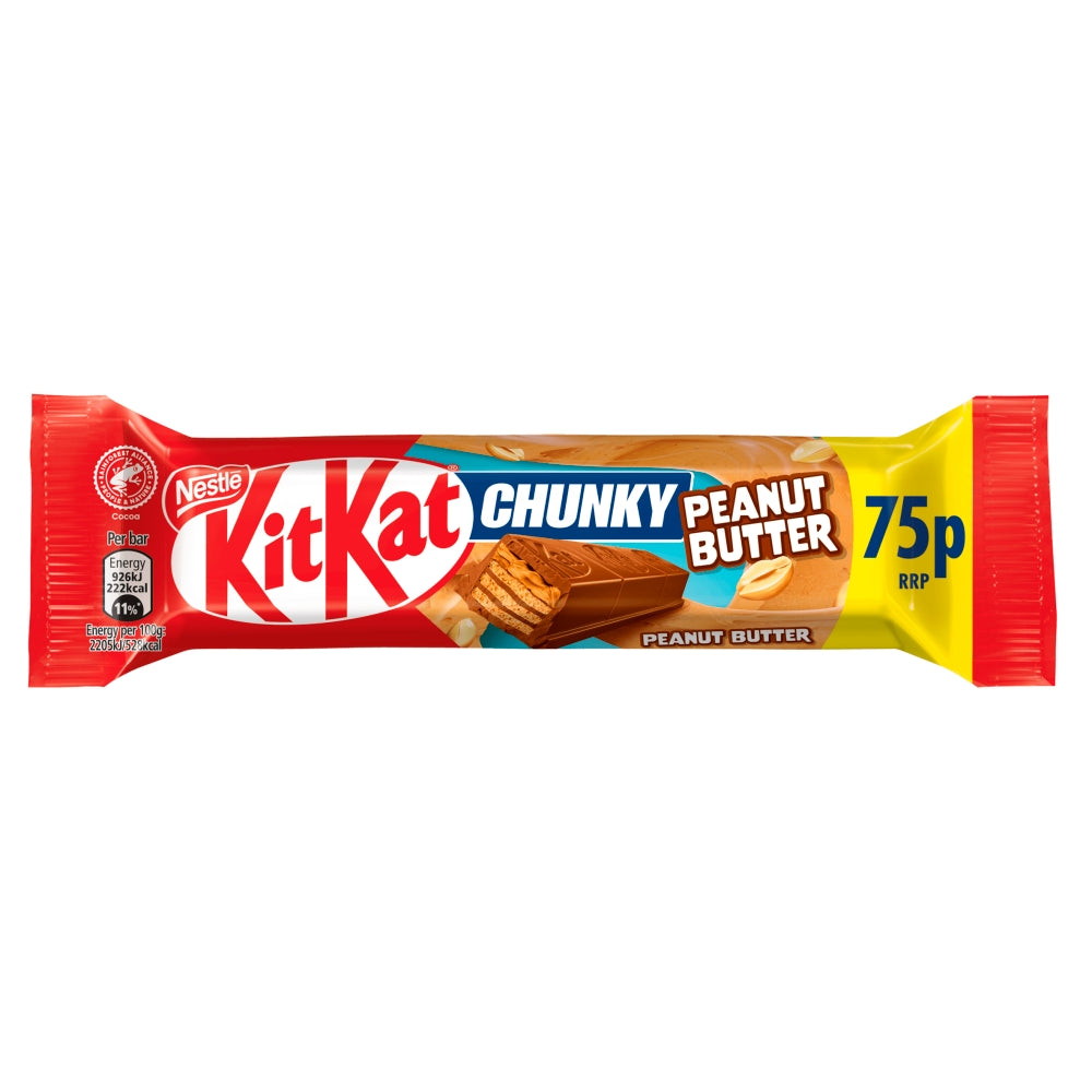 Nestle Kit Kat Chunky Peanut Butter Chocolate 42g 75p PMP - 24 Count