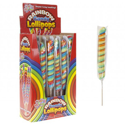 PMS Jumbo 13” Spiral Lollies 125g - 24 Count