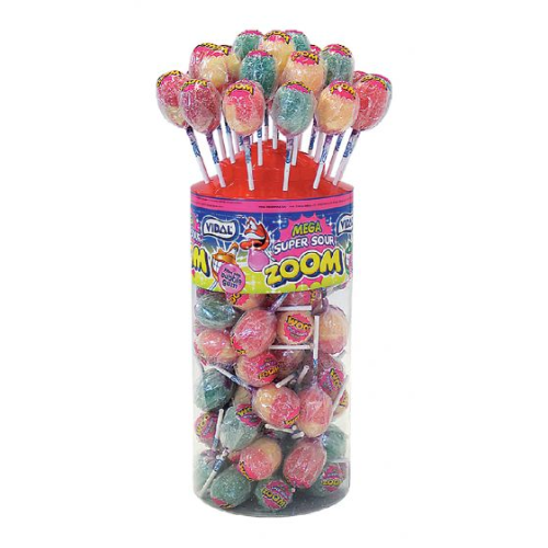 Vidal Zoom Super Sour Lollies - 50 Count