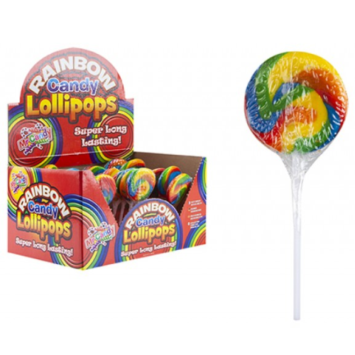 PMS Swirly 20g Round Rainbow Lollies - 24 Count