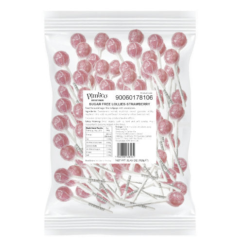 Pimlico Sugar Free Strawberry Lollipops - 1kg