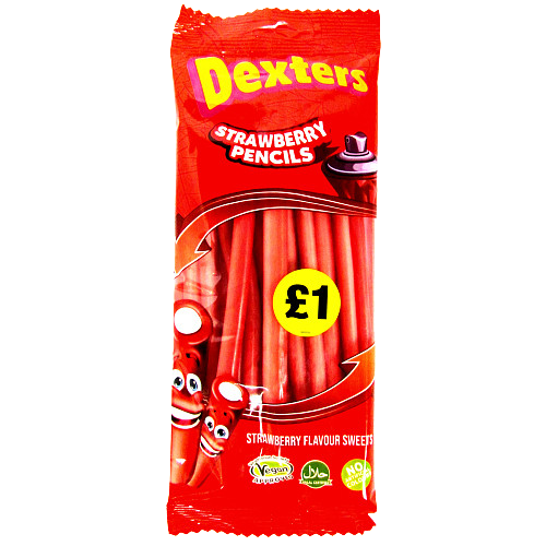 Dexters Strawberry Pencils £1 PMP 160g - 12 Count