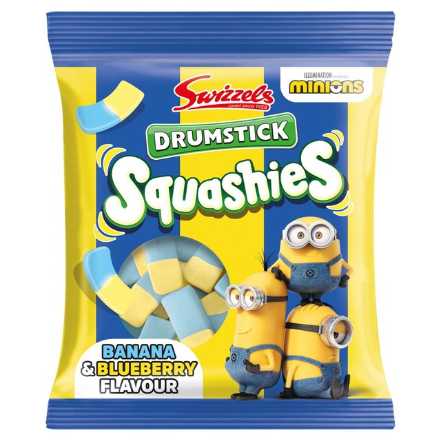 Swizzels Drumstick Minions Banana & Blueberry Squashies 120g - 12 Count