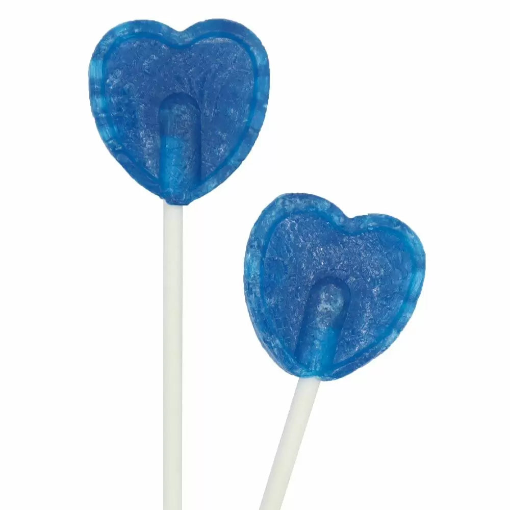 Heart Shaped Blue Raspberry Wrapped Lollipops - 1kg