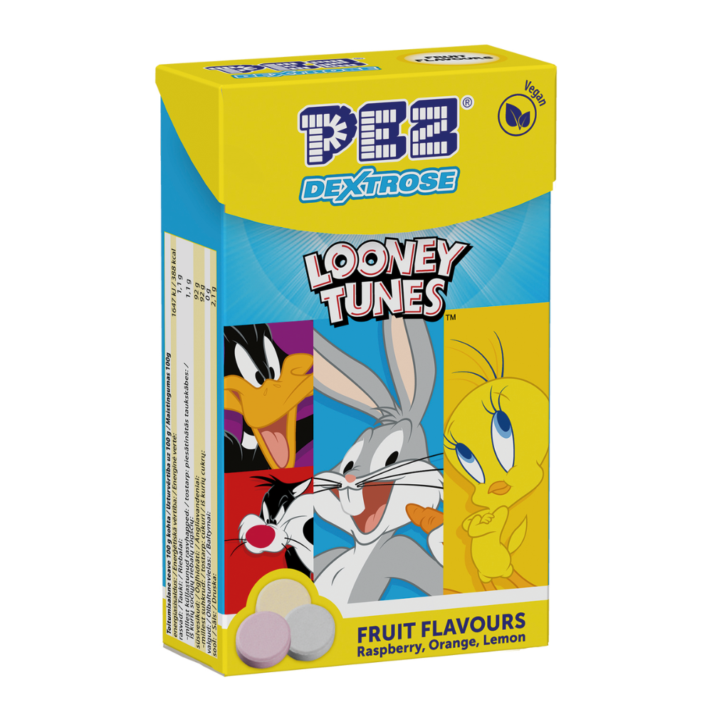 Pez Fizzy Looney Tunes Flip Top Box 30g - 24 Count