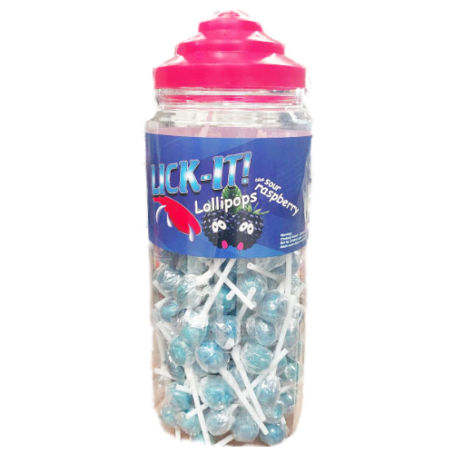 Lick-It Halal Sour Blue Raspberry 7g Lollies - 150 Count