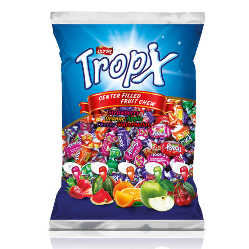 Tropix Fruit Filled Soft Candy Chews 250g - 24 Count