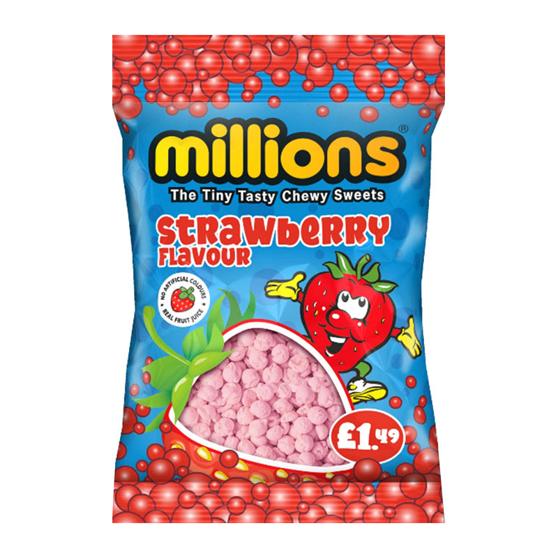 Millions Strawberry 110g Hanging Bags £1.49 PMP - 12 Count