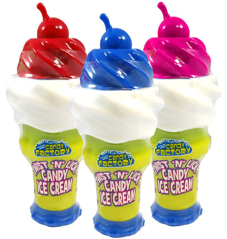 Crazy Candy Factory Twist N Lick Candy Ice Cream - 12 Count