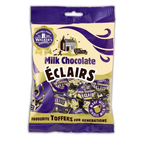 Walkers Milk Chocolate Eclairs Pre Packed Bags 150g - 12 Count