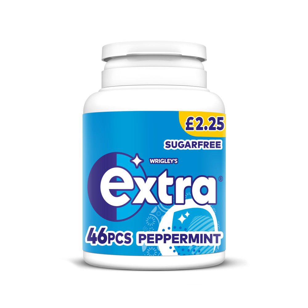 Wrigley's Extra Peppermint Sugarfree Chewing Gum Bottle PMP £2.25 - 6 Count