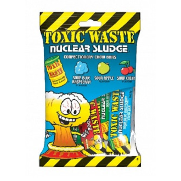 Toxic Waste Nuclear Sludge Mini Chew Bars 80g - 12 Count