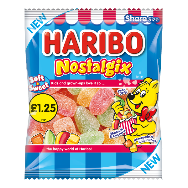 Haribo Nostalgix 140g PM £1.25 Share Bags - 12 Count