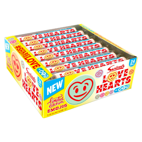 Swizzels Giant Love Hearts Rolls - 24 Count