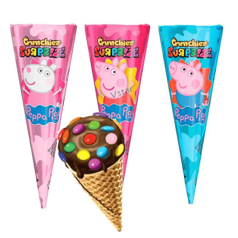 Chocolate Peppa Pig Surprise Cones 25g - 12 Count