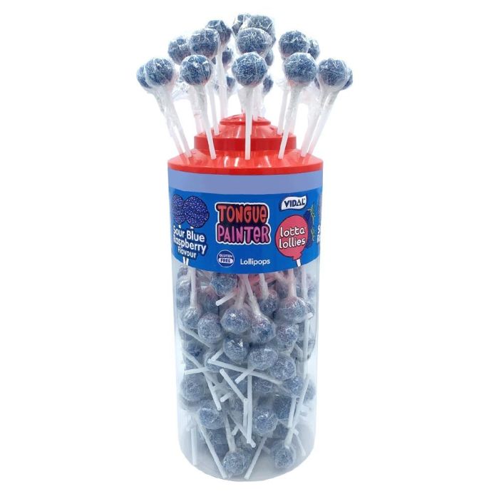 Vidal Blue Raspberry Tongue Painter Lollies - 150 Count